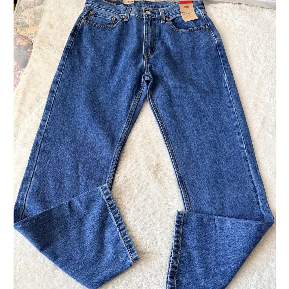 Levi’s 505 Regular Jeans Men’s 33x30 Medium Stonewash NWT Straight Leg
